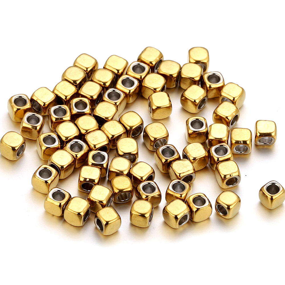 Jewelry Making Supplies Wholesale - 50 szt. kwadratowych koralików dystansowych ze