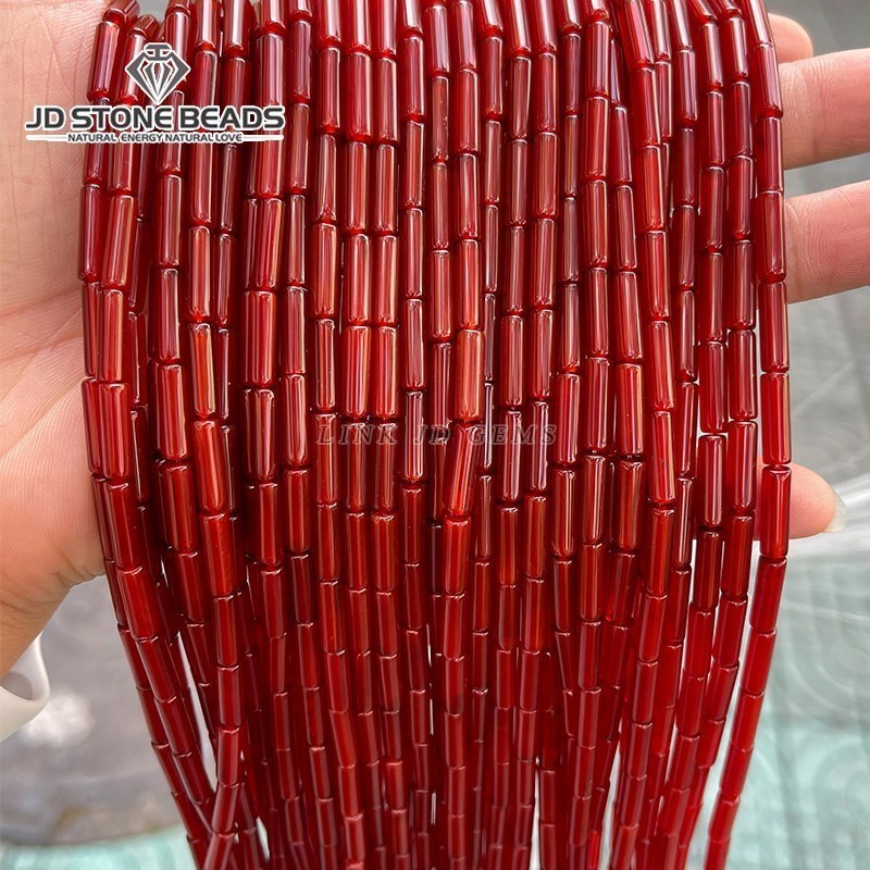Seed Bead Tube - 4*13mm naturalny agat awenturyn kamień Tube