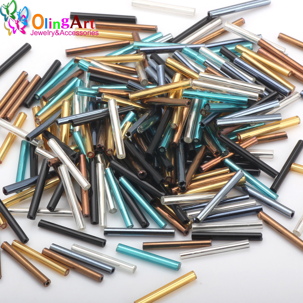Seed Bead Tube - OlingArt metaliczna wielokolorowa rurka 2.5x20mm 45g/partia